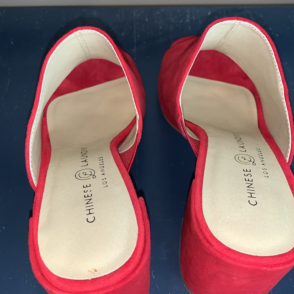 Chinese Laundry Los Angeles Women’s Red Open Toe Mules Size 7 - Picture 6 of 10